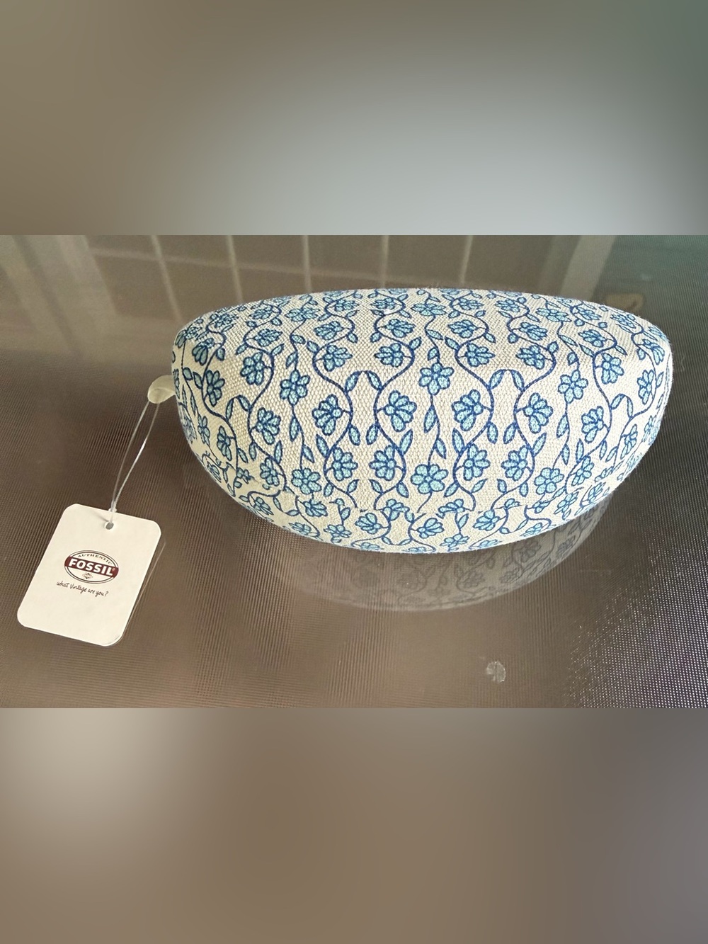 Fossil Blue Floral Eyeglass Case Pillow